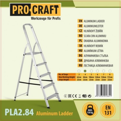 Лестница-стремянка алюминиевая Procraft PLA2.84