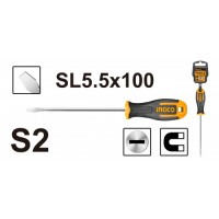 Викрутка плоска S2 5.5х100 мм INGCO INDUSTRIAL