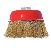 Щетка-чашка Vitals гофрированная латунированная 100 мм М14, 0,3 мм