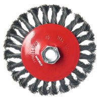 Щетка коническая Vitals плетеная сталь 125 мм М14, 0,5 мм