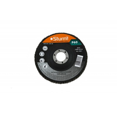 Круг зачистной лепестковый (125x22 №60) Sturm  9010-01-125-60