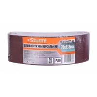 Шліфувальна стрічка, Шліфстрічка (76х533мм, Р80, 10шт) Sturm 9010-B76x533-080