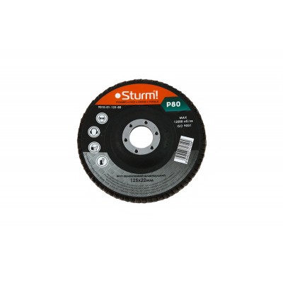 Круг зачистной лепестковый (125x22 №80) Sturm  9010-01-125-80