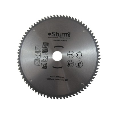 Диск пильний ламінат/алюміній/пластик для MS5525WM Sturm 9020-255-30-80TA, 255х30 мм 80 зубів
