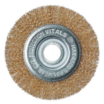 Щетка дисковая Vitals гофрированная латунированная 125×22,2 м, 0,3 мм