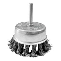 Щетка-чашка с хвостовиком Vitals плетенная сталь 75 мм, 0,5 мм