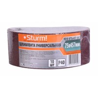 Шліфувальна стрічка, Шліфстрічка (75х457мм, Р40, 10шт) Sturm 9010-B75x457-040
