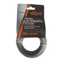 Леска для триммера, витой квадрат с сердечником Professional (2.4 мм 15 м) Sturm GT3535-2.4-4-P