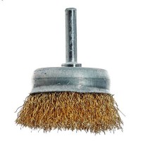 Щетка-чашка с хвостовиком Vitals гофрированная латунированная 50 мм, 0,3 мм