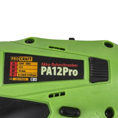 Шуруповерт Procraft PA12PRO c DFR патроном