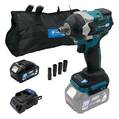 Аккумуляторный гайковерт PROFI-TEC DTW500BL POWERLine (1×PT2040MP (4.0 Ач), зарядное устройство)