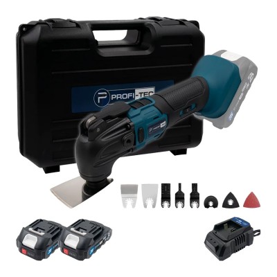 Аккумуляторный мультитул (реноватор) PROFI-TEC PCM420BL POWERLine (2×PT2020MP (2.0 Ач), зарядное устройство)