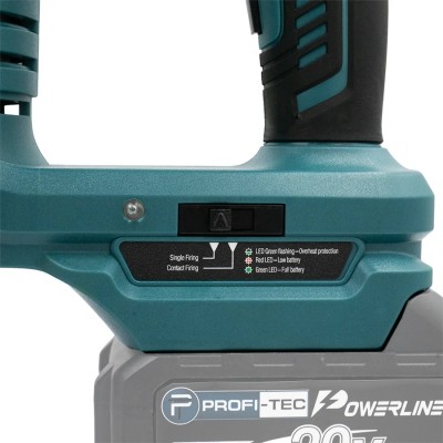 Аккумуляторный гвоздозабиватель/степлер PROFI-TEC PPT20BL POWERLine (без аккумулятора и зарядного устройства)