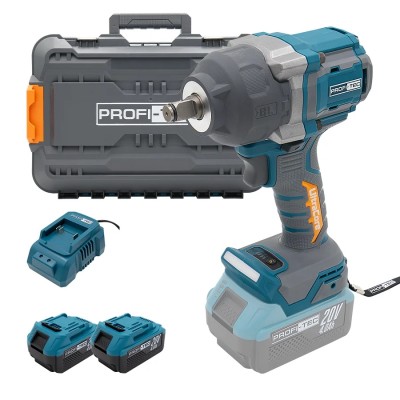 Аккумуляторный гайковерт PROFI-TEC PPTW11020 UltraCore (2×PT2040EP (4.0 Ач), зарядное устройство)