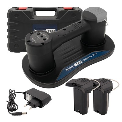 Аккумуляторная вакуумная присоска PROFI-TEC HoldPro 200 (2×12 В / 1.5 Ач, зарядное устройство)
