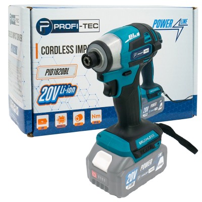 Аккумуляторный импульсный винтоверт PROFI-TEC PID1820BL POWERLine (без аккумулятора и зарядного устройства)