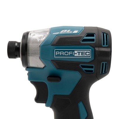 Аккумуляторный импульсный винтоверт PROFI-TEC PID1820BL POWERLine (набор бит, 2×PT2020MP (2.0 Ач), зарядное устройство)