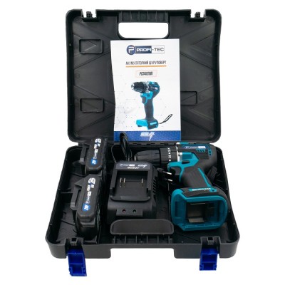 Аккумуляторный шуруповерт PROFI-TEC PCD4020BL POWERLine (2×PT2020MP (2.0 Ач), зарядное устройство)