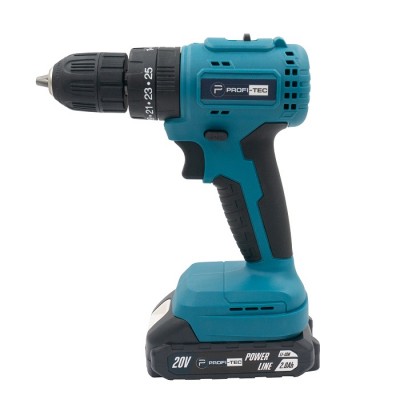 Аккумуляторный шуруповерт PROFI-TEC PCD3520BL POWERLine (2×PT2020MP (2.0 Ач), зарядное устройство)