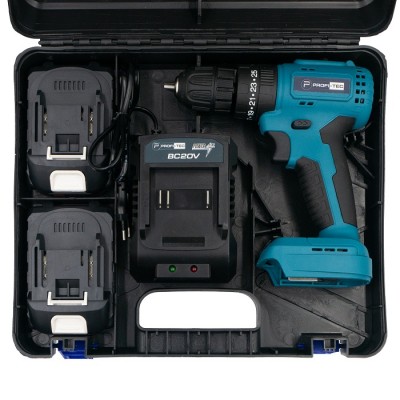 Аккумуляторный шуруповерт PROFI-TEC PCD3520BL POWERLine (2×PT2020MP (2.0 Ач), зарядное устройство)