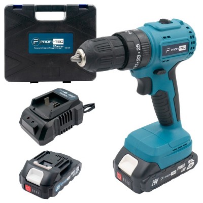 Аккумуляторный шуруповерт PROFI-TEC PCD3520BL POWERLine (2×PT2020MP (2.0 Ач), зарядное устройство)