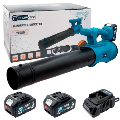 Аккумуляторная воздуходувка PROFI-TEC PLB2036BL POWERLine (2×PT2040MP (4.0 Ач), зарядное устройство)