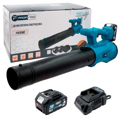 Аккумуляторная воздуходувка PROFI-TEC PLB2036BL POWERLine (1×PT2040MP (4.0 Ач), зарядное устройство)