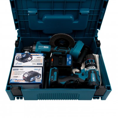 Акумуляторний набір інструментів PROFI-TEC Combo Set 2/9 POWERLine (PGA202, DHP485BL) (2×PT2040MP (4.0 Аг), зарядний пристрій)