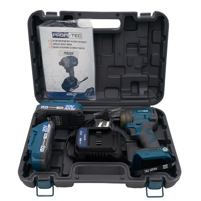 Аккумуляторный импульсный винтоверт PROFI-TEC PPID2620 POWERLine (2×PT2020VX (2.0 Ач), зарядное устройство)
