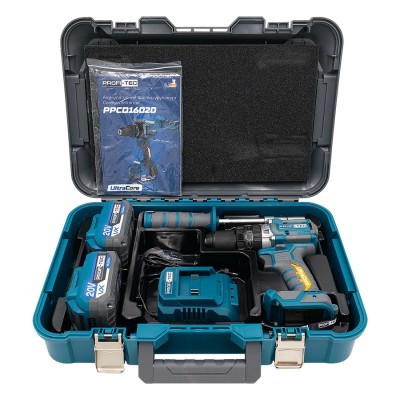 Аккумуляторная дрель-шуруповерт PROFI-TEC PPCD16020 UltraCore (2×PT2040VX (4.0 Ач), зарядное устройство)