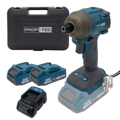 Аккумуляторный импульсный винтоверт PROFI-TEC PPID2620 POWERLine (2×PT2020VX (2.0 Ач), зарядное устройство)