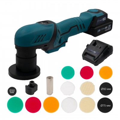 Аккумуляторная эксцентриковая полировальная машина PROFI-TEC PPM-8012SCP Set (1×PT1225 (2.5 Ач), зарядное устройство)