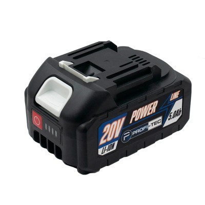 Аккумуляторная батарея PROFI-TEC PT2050DG POWERLine (20 В / 5.0 Ач, высокотоковая, с индикатором)