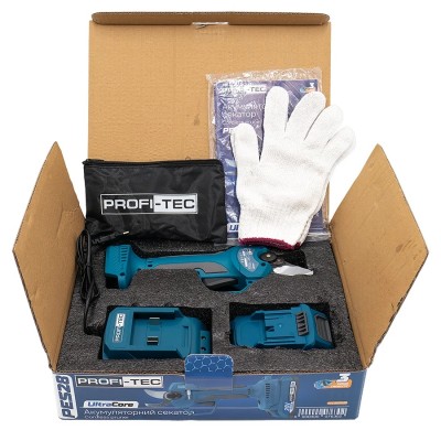 Аккумуляторный секатор PROFI-TEC PES28 UltraCore (1×PT2020VX (2.0 Ач), зарядное устройство)