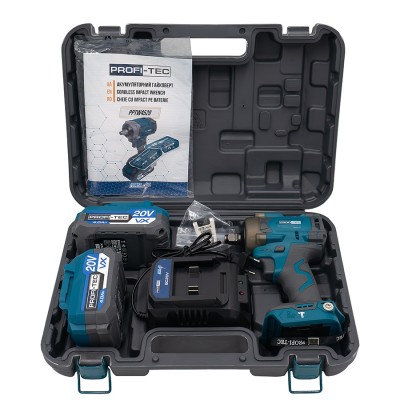 Аккумуляторный гайковерт PROFI-TEC PPTW4520 POWERLine (2×PT2040VX (4.0 Ач), зарядное устройство)