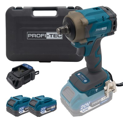 Аккумуляторный гайковерт PROFI-TEC PPTW4520 POWERLine (2×PT2040VX (4.0 Ач), зарядное устройство)