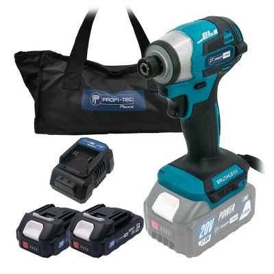 Аккумуляторный импульсный винтоверт PROFI-TEC PID1820BL POWERLine (2×PT2520MP (2.5 Ач), зарядное устройство)