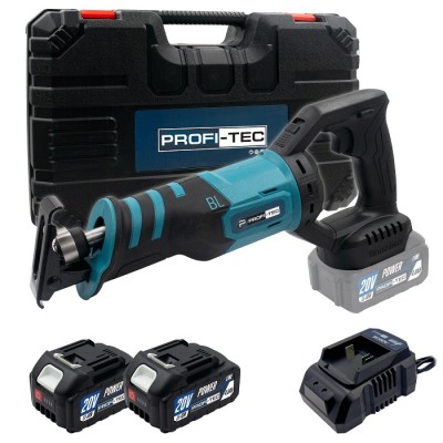 Аккумуляторная сабельная пила PROFI-TEC BJR2028BL POWERLine (2×PT2040MP (4.0 Ач), зарядное устройство)