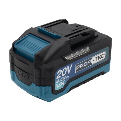 Аккумуляторная батарея PROFI-TEC PT2080VX POWERLine (20 В / 8.0 Ач, высокотоковая, с индикатором)