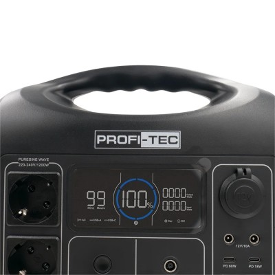 Портативная зарядная станция PROFI-TEC PPS1200 LiFePO₄ (1200 Вт, батарея 992 Вт⋅ч)