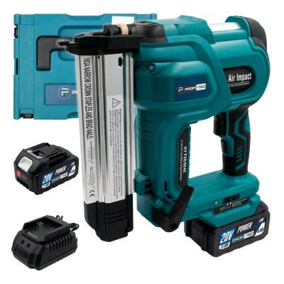 Аккумуляторный гвоздезабиватель/степлер PROFI-TEC PPT20BL POWERLine (2×PT2040MP (4.0 Ач), зарядное устройство)