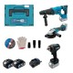 Аккумуляторный набор инструментов PROFI-TEC Combo Set 3/7 POWERLine (PBH201, DGA20BL, PTW502) (2×PT2040MP (4.0 Ач), зарядное устройство)