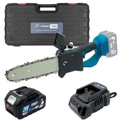 Аккумуляторная цепная пила PROFI-TEC PCS2020BL POWERLine (1×PT2040MP (4.0 Ач), зарядное устройство)