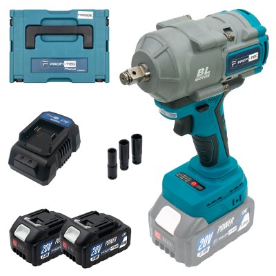 Аккумуляторный гайковерт PROFI-TEC PTW1003BL POWERLine (2×PT2040MP (4.0 Ач), зарядное устройство)