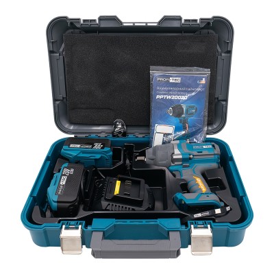 Аккумуляторный гайковерт PROFI-TEC PPTW20020 UltraCore (2×PT2080EP (8.0 Ач), зарядное устройство)