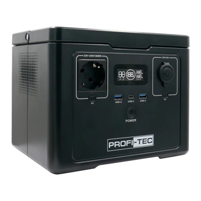Портативная зарядная станция PROFI-TEC PPS600 LiFePO₄ (600 Вт, батарея 512 Вт·ч)