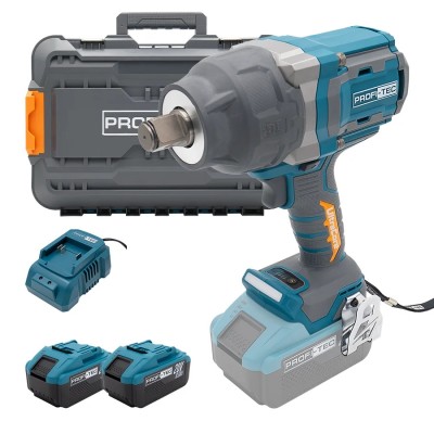Аккумуляторный гайковерт PROFI-TEC PPTW20020 UltraCore (2×PT2080EP (8.0 Ач), зарядное устройство)