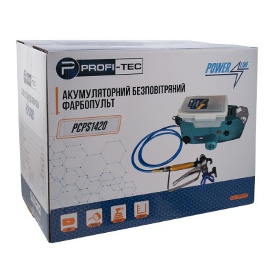 Аккумуляторный безвоздушный краскопульт PROFI-TEC PCPS1420 POWERLine (без аккумулятора и зарядного устройства)