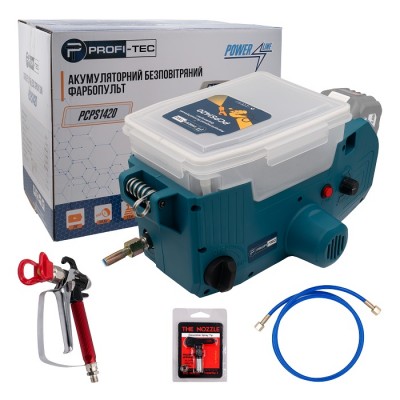 Аккумуляторный безвоздушный краскопульт PROFI-TEC PCPS1420 POWERLine (без аккумулятора и зарядного устройства)